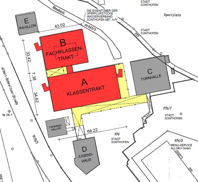Lageplan des Gymnasiums Sonthofen