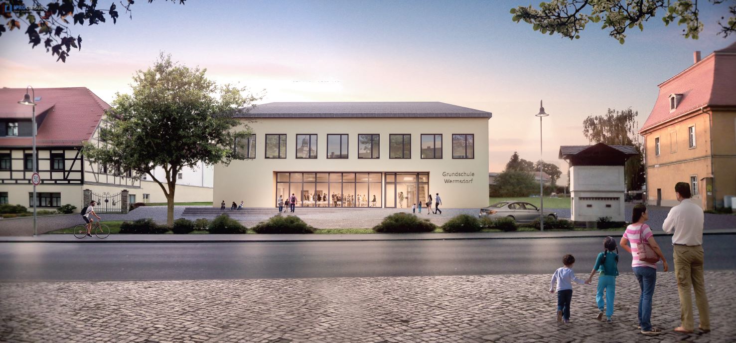 Entwurf der Nullenergie-Grundschule Wermsdorf